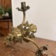 Antique Bronze Ceiling Chandelier with Fringed Glass Tulips, 3 Arms, Art Nouveau