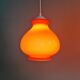 Trio de suspensions vintage en opaline orange, 1960-70