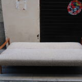 Scandinavian daybed of the 60s wood and fabric