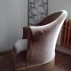 Fauteuil crapaud en velours beige