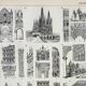 Old engraving 1898, Architecture (religious), construction • Lithograph, Original plate