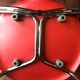 Lot de 8 chaises rouges vintage designer Raul Barbieri