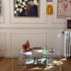 Vintage Plexiglass and glass coffee table