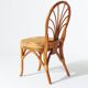 Set of 4 rattan and floral fabric chairs