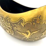 Crystal and copper shuttle cup Léon Ledru Val Saint Lambert