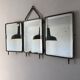Triptych mirror barber-fir tree 27x58 vintage 1930