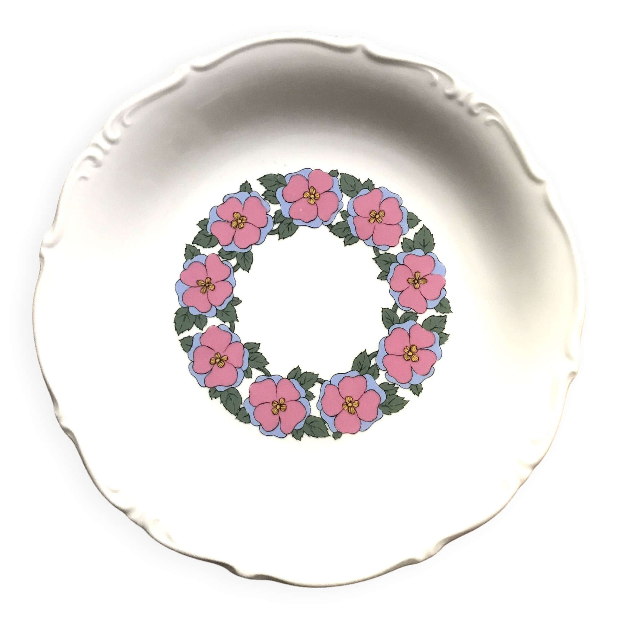 Vintage German porcelain flower plate