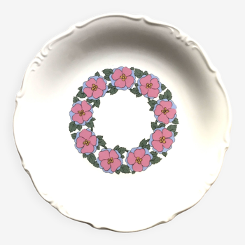 Plat fleurs porcelaine allemande vintage