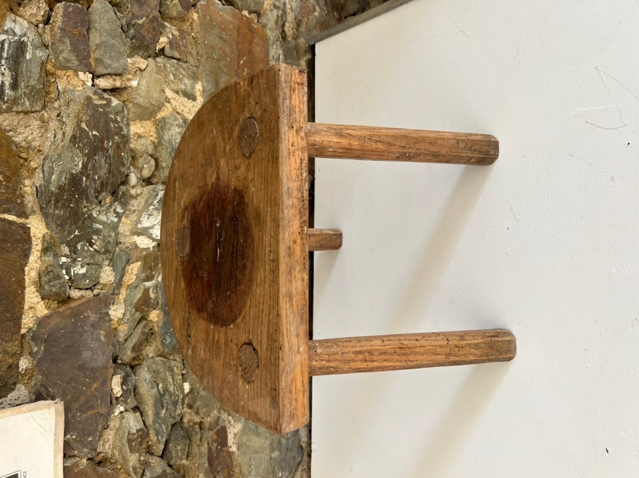 Antique tripod wooden trustool stool