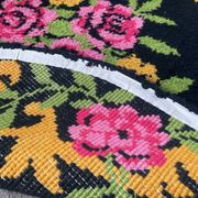 Tapis rond vintage en laine 150cm années 70