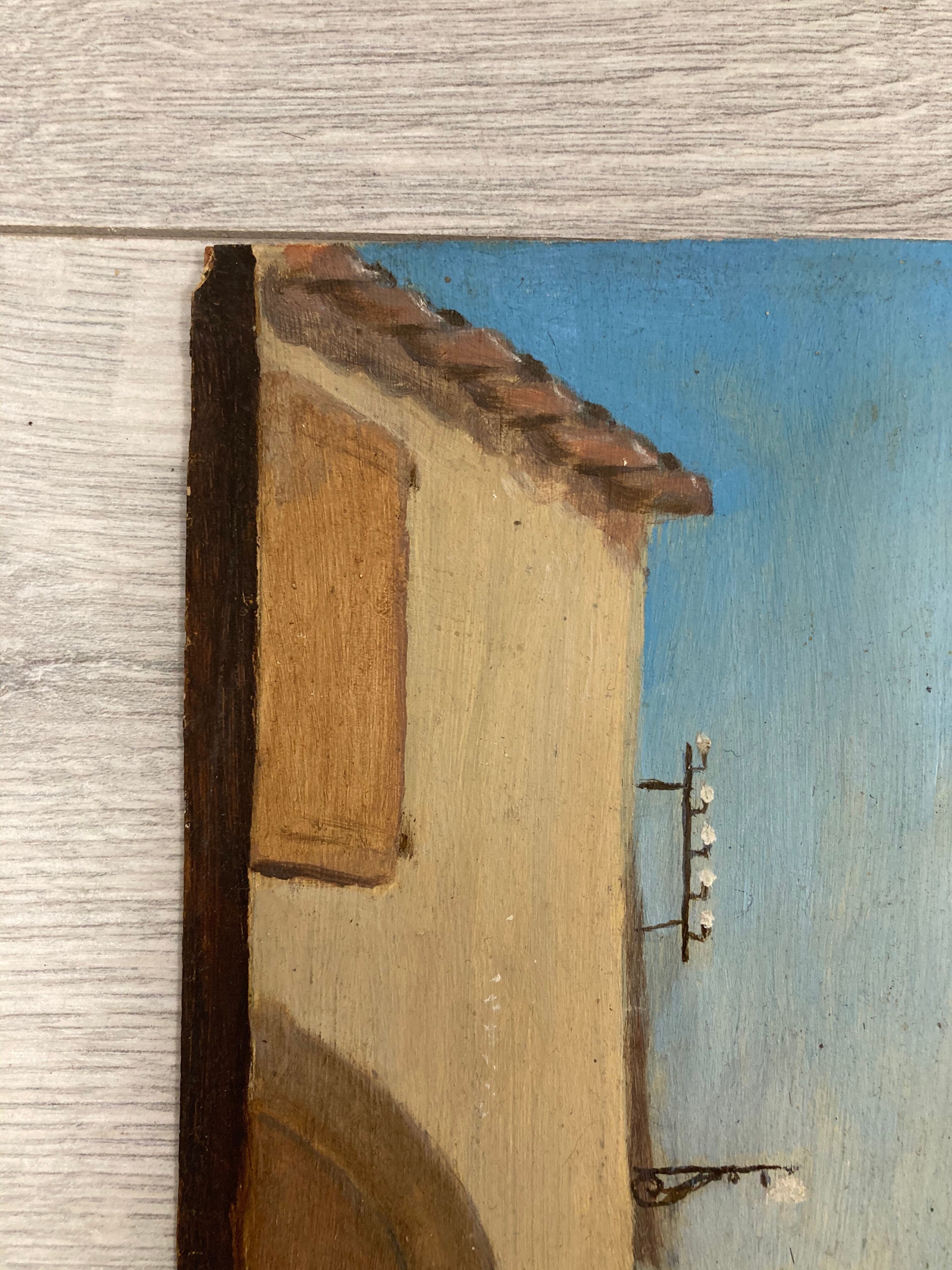 Huile sur carton vintage