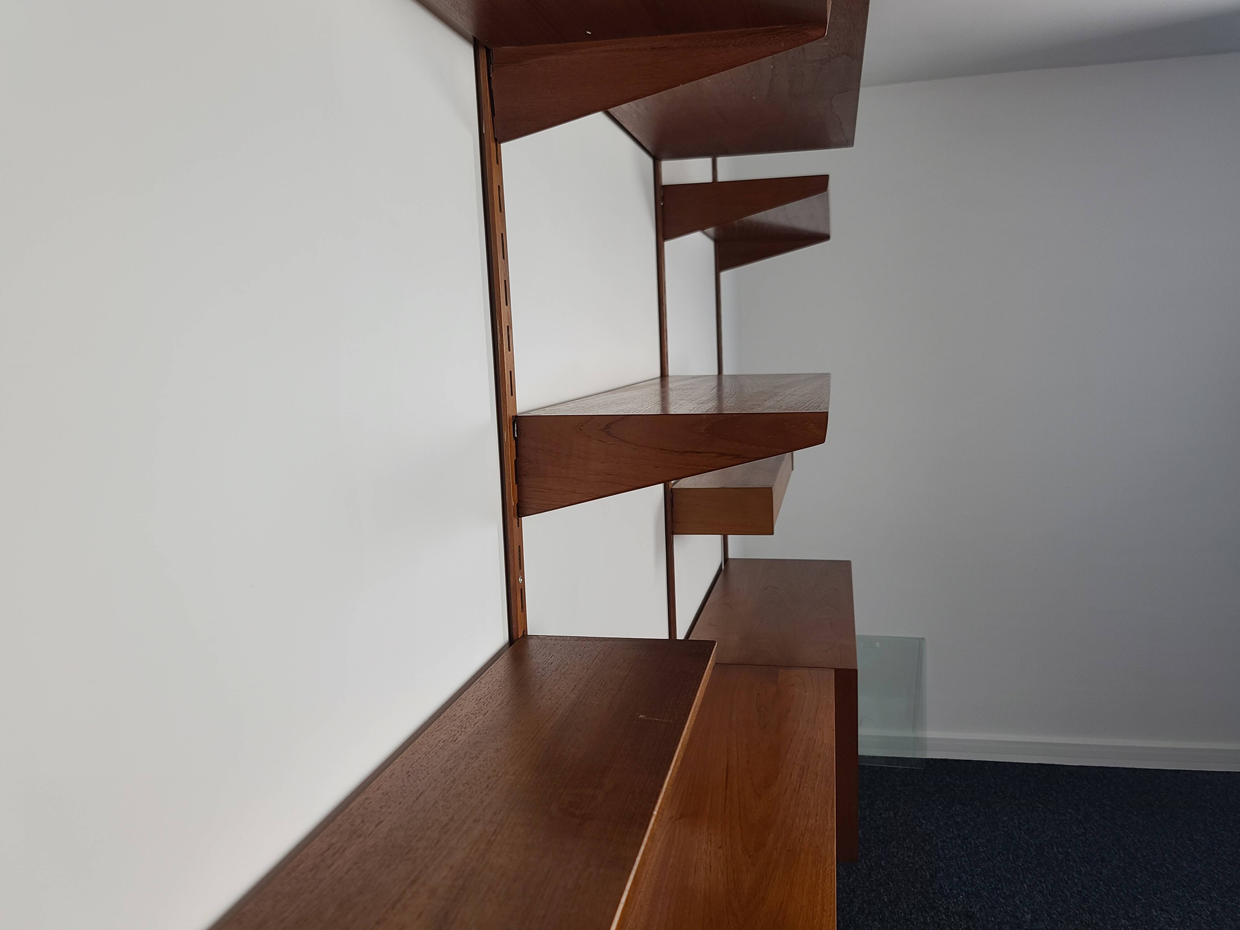 Modular bookcase vintage teak Danish, Designed by Kai Kraistensen for FM Mobler