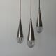 Suspended cascade lamp with 3 glass crystal shades and chrome, 1960s, Germany