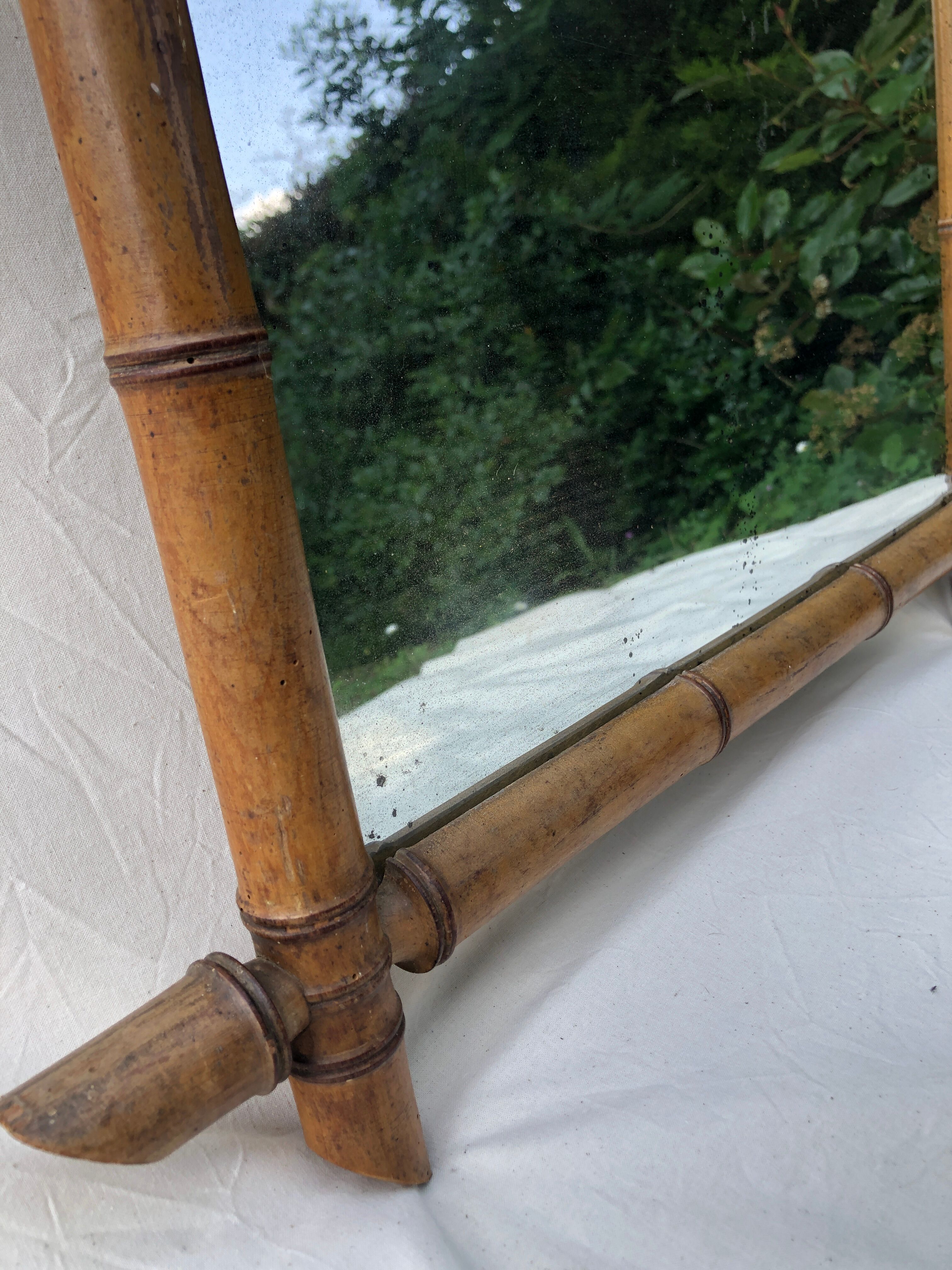 Rectangle bamboo mirror 70x50cm