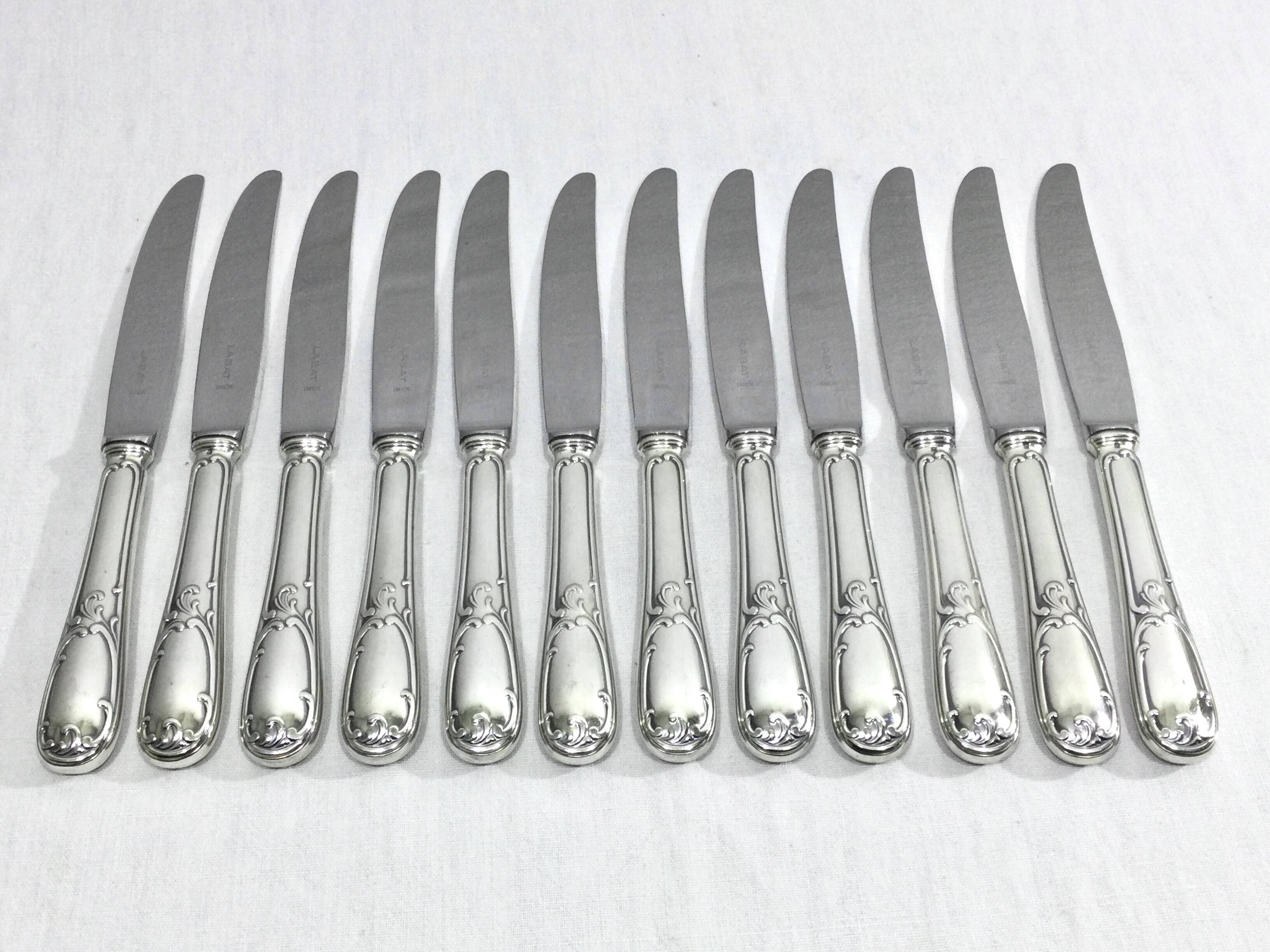 49-piece cutlery set in Louis XV silver-plated metal