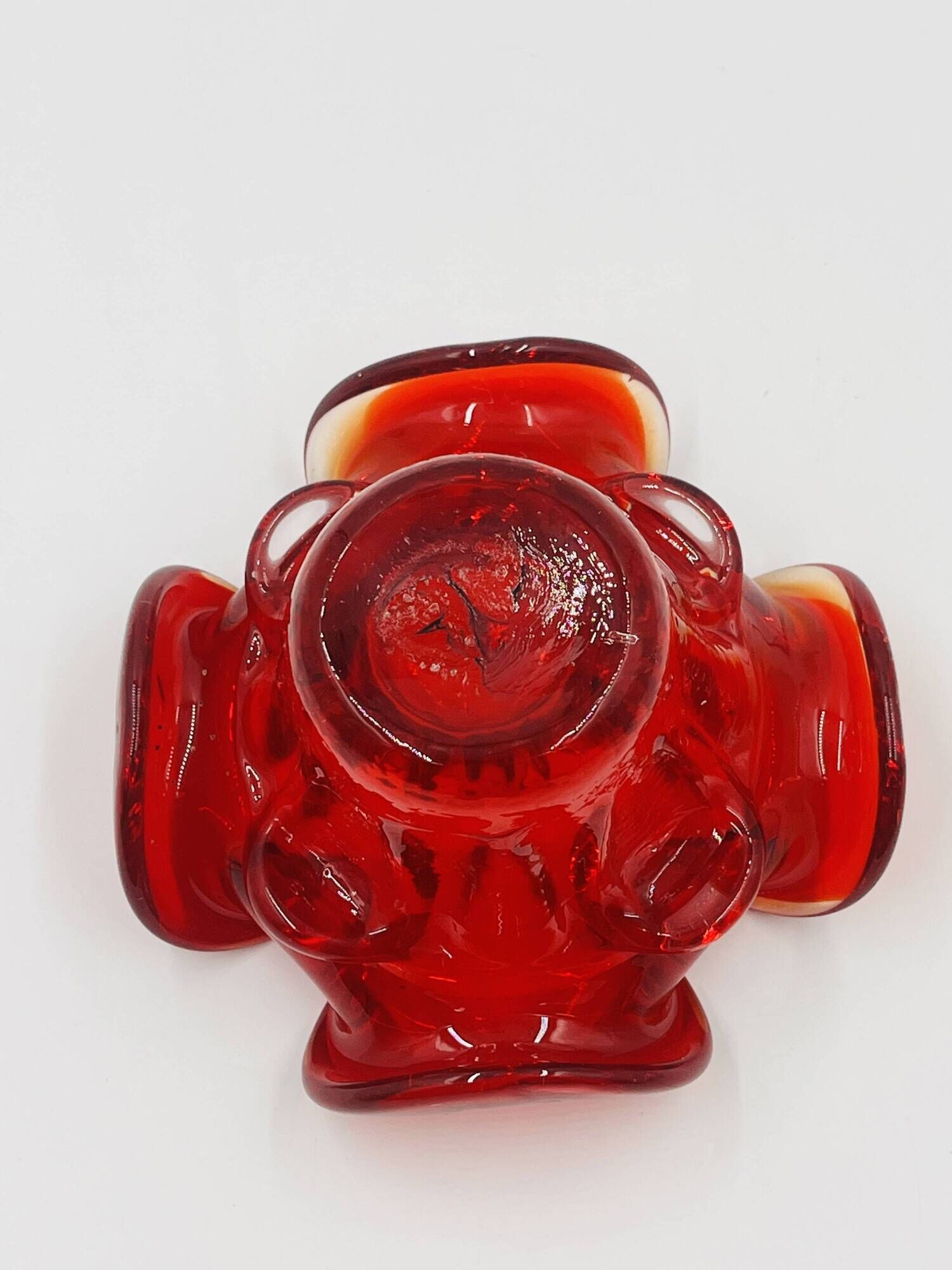 Organic Red Glass Bowl