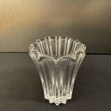 Vase vintage transparent à bords ondulés années 50/60