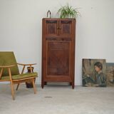 Antique wooden gramophone sideboard Art Deco France 1950