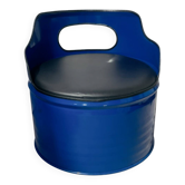 Vintage blue stool, comfortable and full of character.