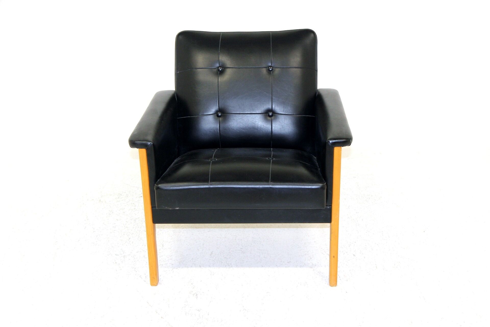 Scandinavian armchair in imitation leather, Sweden, 1950
