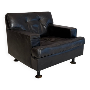 Fauteuil carré en cuir