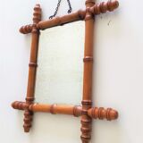 Former miroir says of barbier annee 30/50 bois style bambou true period 35x45cm