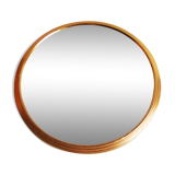 Golden round mirror tray