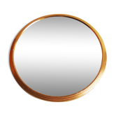 Golden round mirror tray