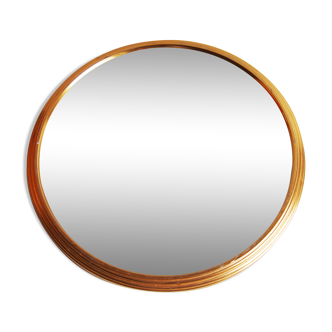 Plateau miroir rond doré