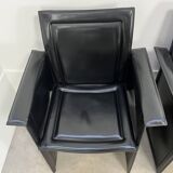 8 style Korium leather chairs in the style of Matteo Grassi