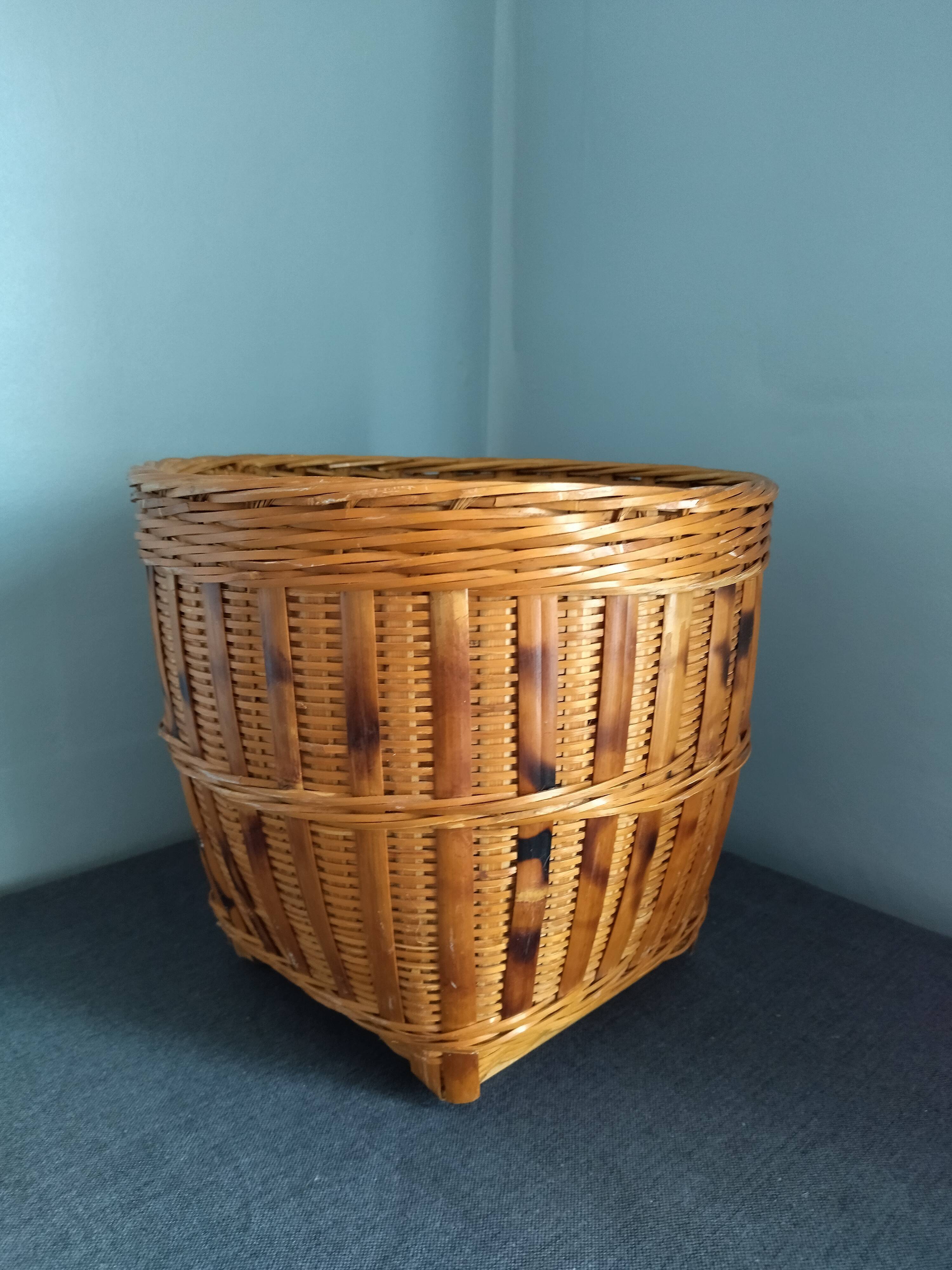 Vintage rattan pot cover