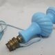 Pied de lampe opaline bleu