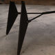 Raw wood and steel coffee table