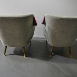 Canapé années 50 60 velour vert