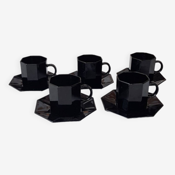Octime Arcoroc tea set black