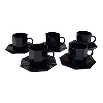 Octime Arcoroc tea set black