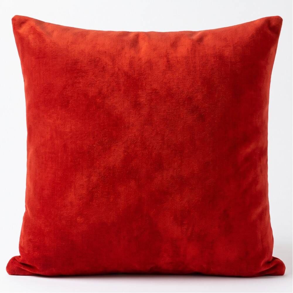 Silk Embroidered Mushroom Pattern Cushion Cover. Red Suzani Throw Pillow Case. Traditional Accent Pillow