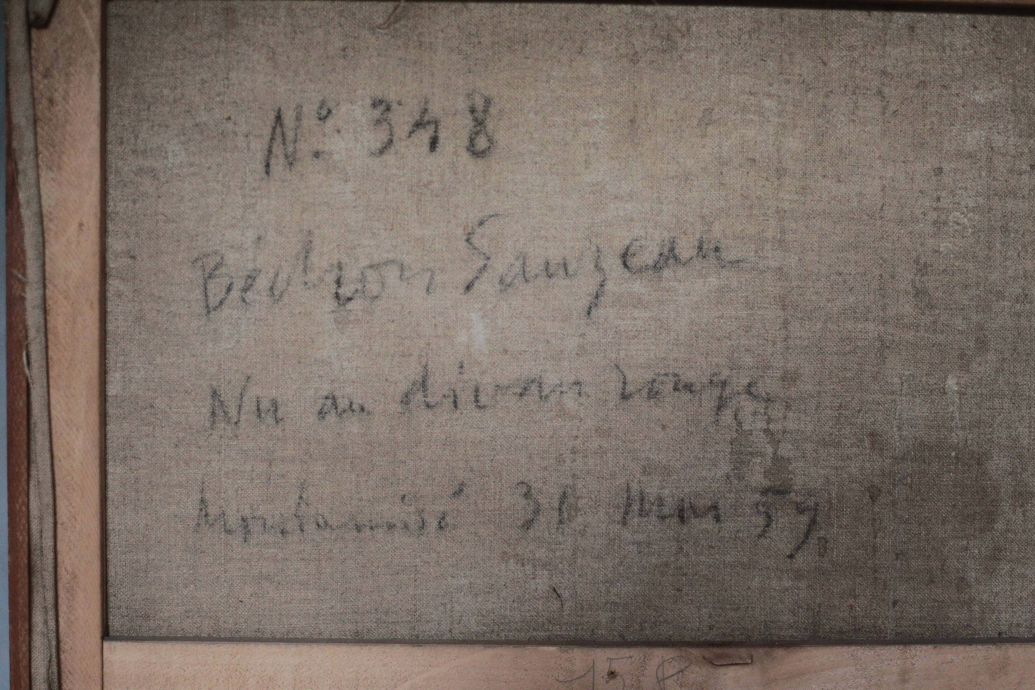 Painting signed Béchon-Sauzeau, painting of a nude woman, oil on canvas