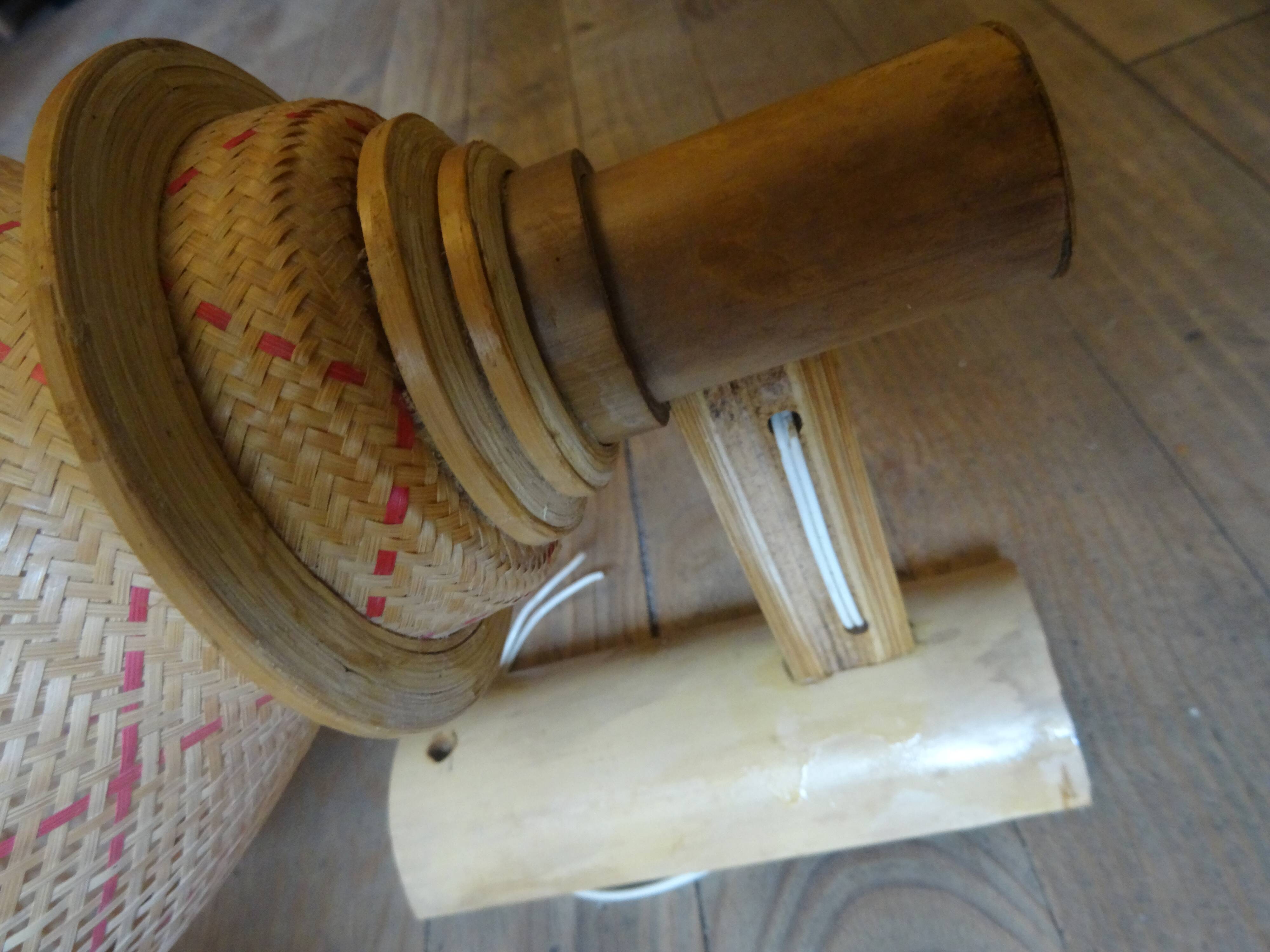 Pair of Balinese wicker sconces