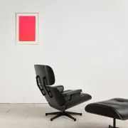 Lounge Chair and ottoman in black leather by Charles & Ray Eames, Vitra