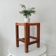 Antique solid oak stool Mountain Chalet