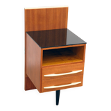 Table de chevet du milieu du siècle entièrement rénovée par Mojmír Požár, années 1960, Tchécoslovaquie