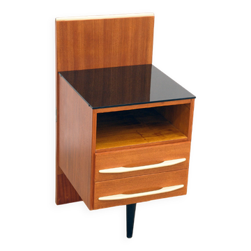 Mid-century bedside table fully renovated by Mojmír Požár, 1960s, Czechoslovakia.