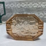 Cendrier verre rosé octogonal esprit art déco
