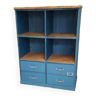 Old workshop furniture four drawers original blue patina