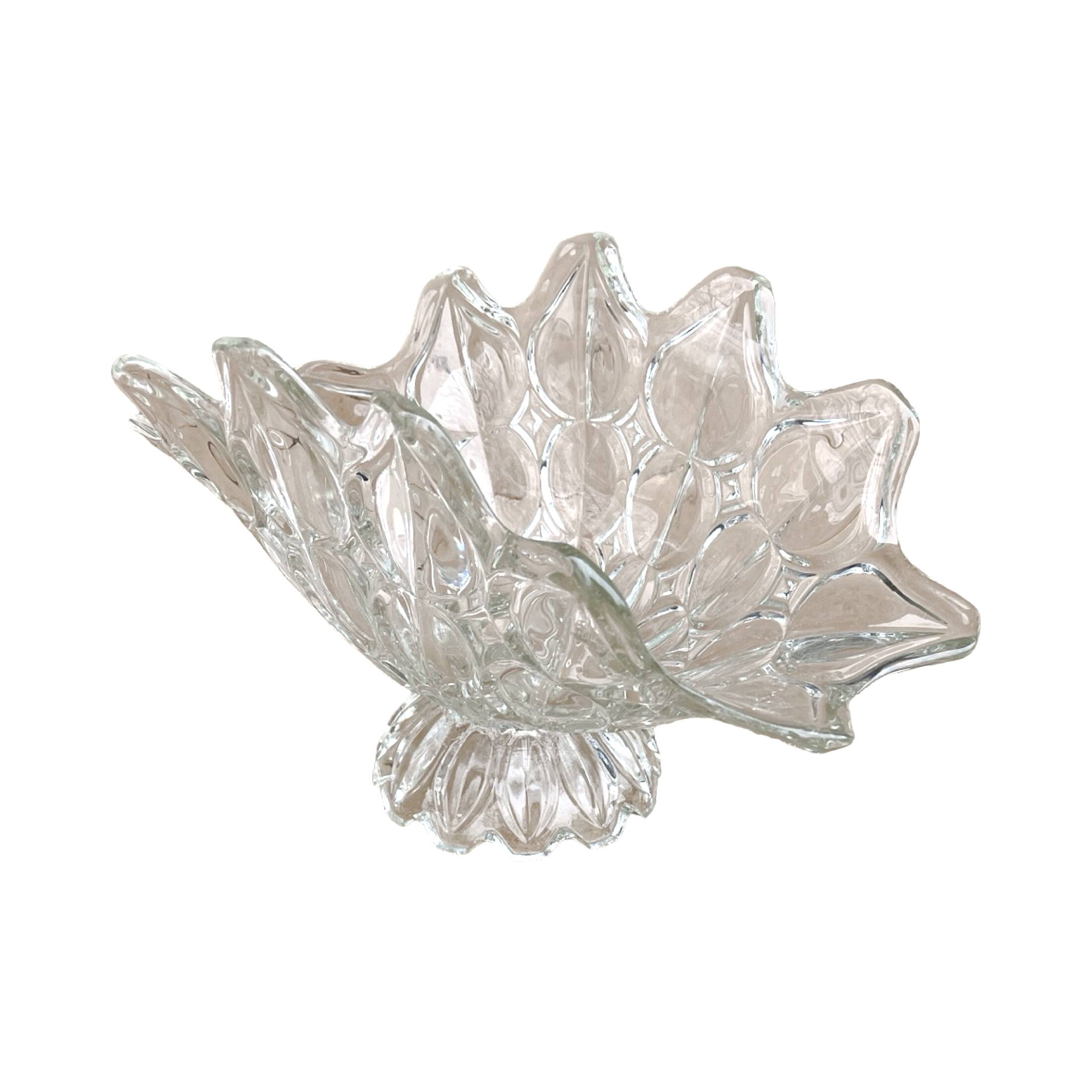 Bohemia glass jardiniere/plater, czechoslovakia 1970s