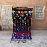 Moroccan carpet Boucherouite colored - 128 x 226 cm