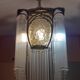 Art Nouveau Guimard style chandelier in nickel-plated bronze
