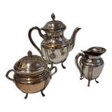 3-piece silver-plated metal coffee set