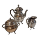 3-piece silver-plated metal coffee set